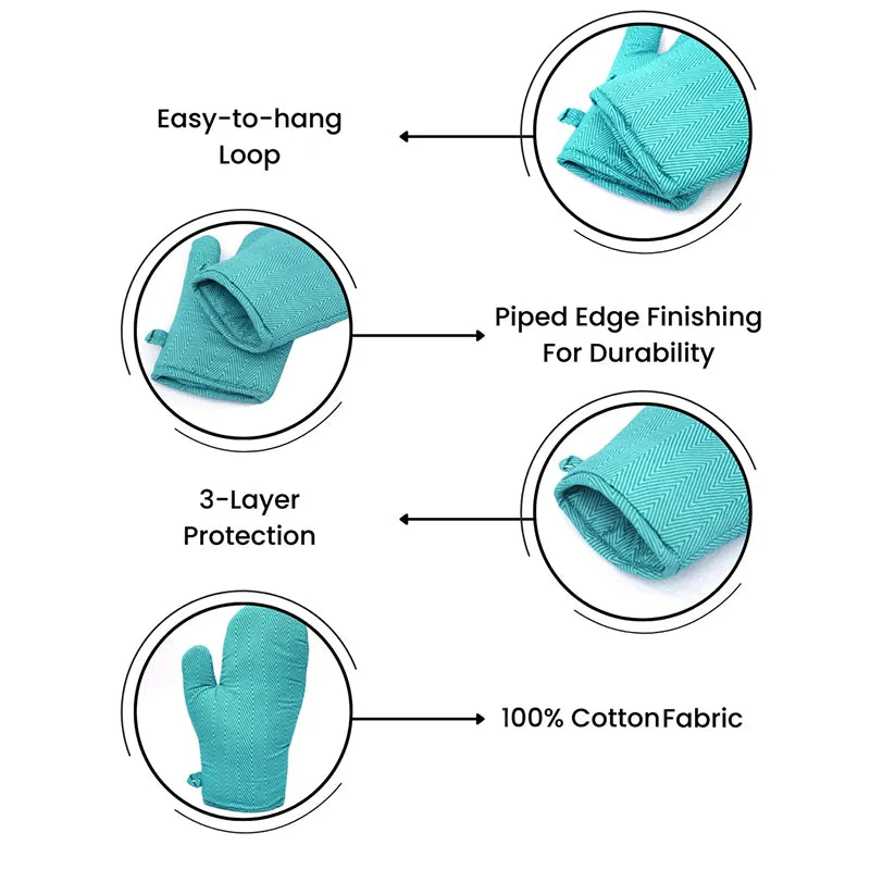 Swayam Keras Kitchen Gloves (Teal) - Set Of Two media 8