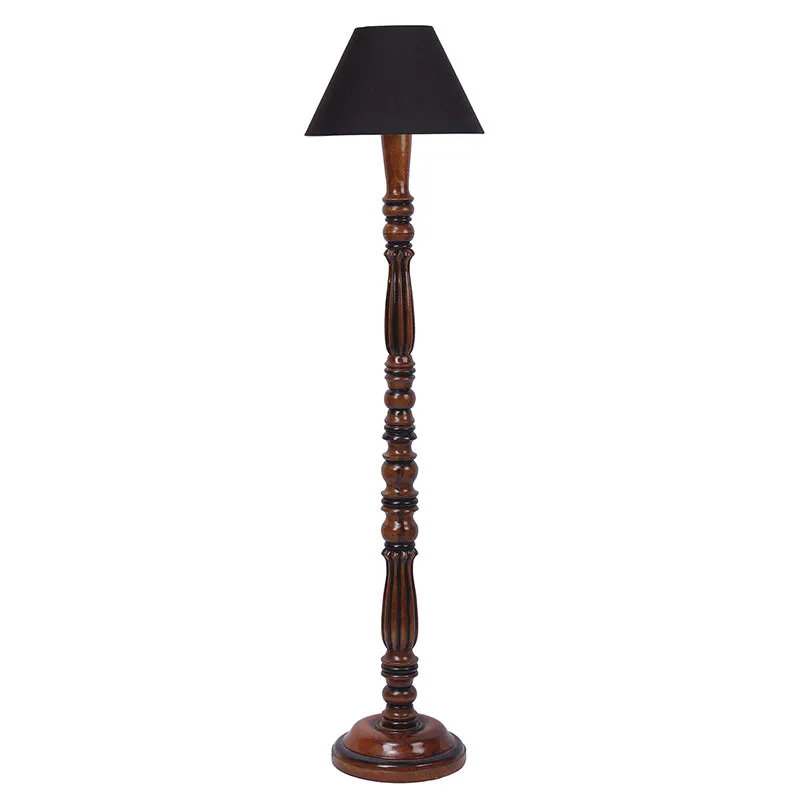Tira Vintage Wooden Floor Lamp - Black media 4