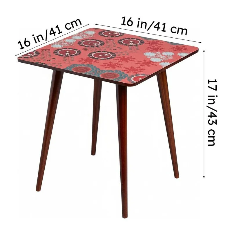 India Circus Wood Rosettes Square Side Table media 8