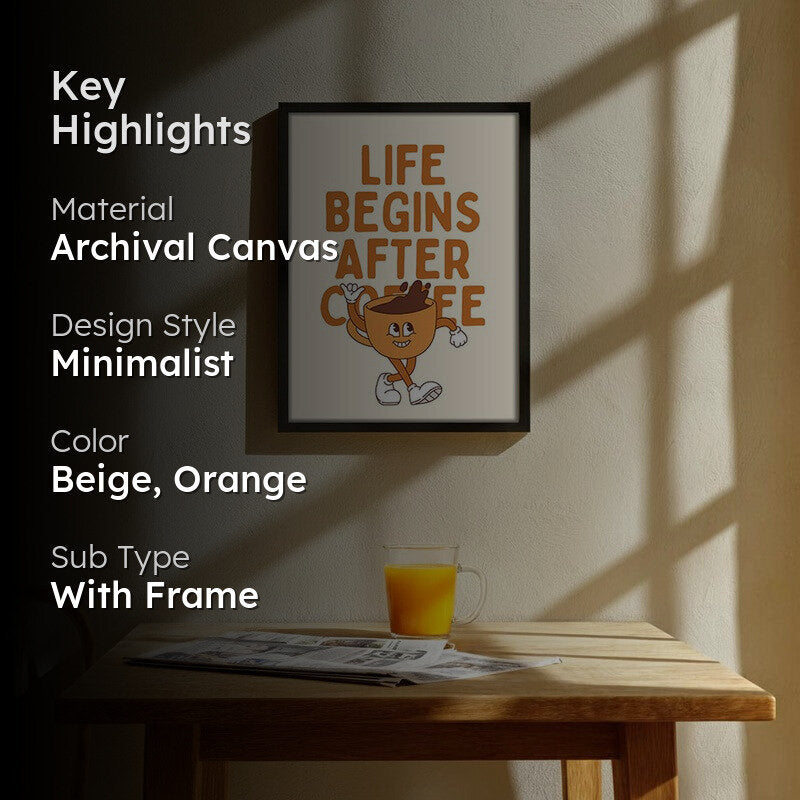 QuotedCoffee Archival Canvas Wall Art - Black media 2