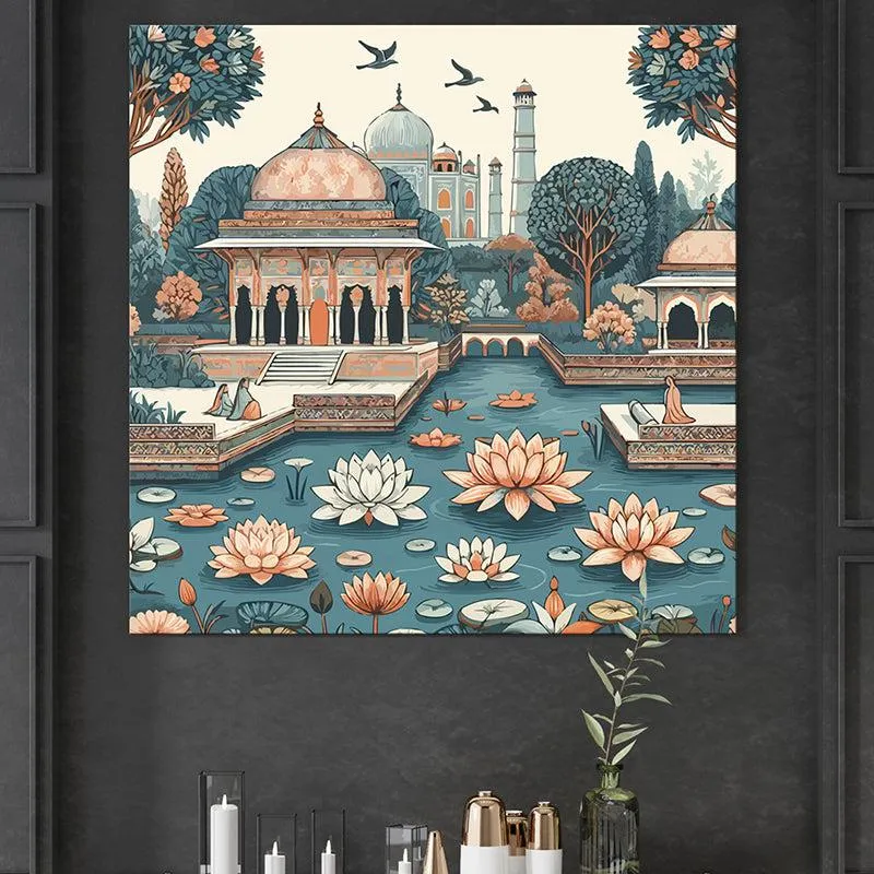 Mughal Artistic Mahal Wall Painting media 1