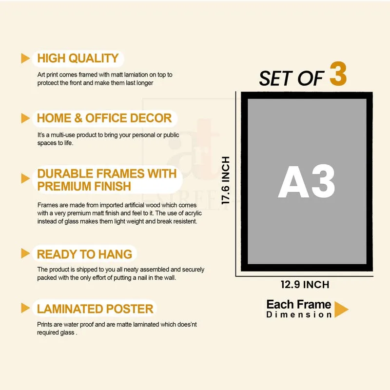 Happy Hour Paper Wall Painting With Frame - Set Of Three media 10