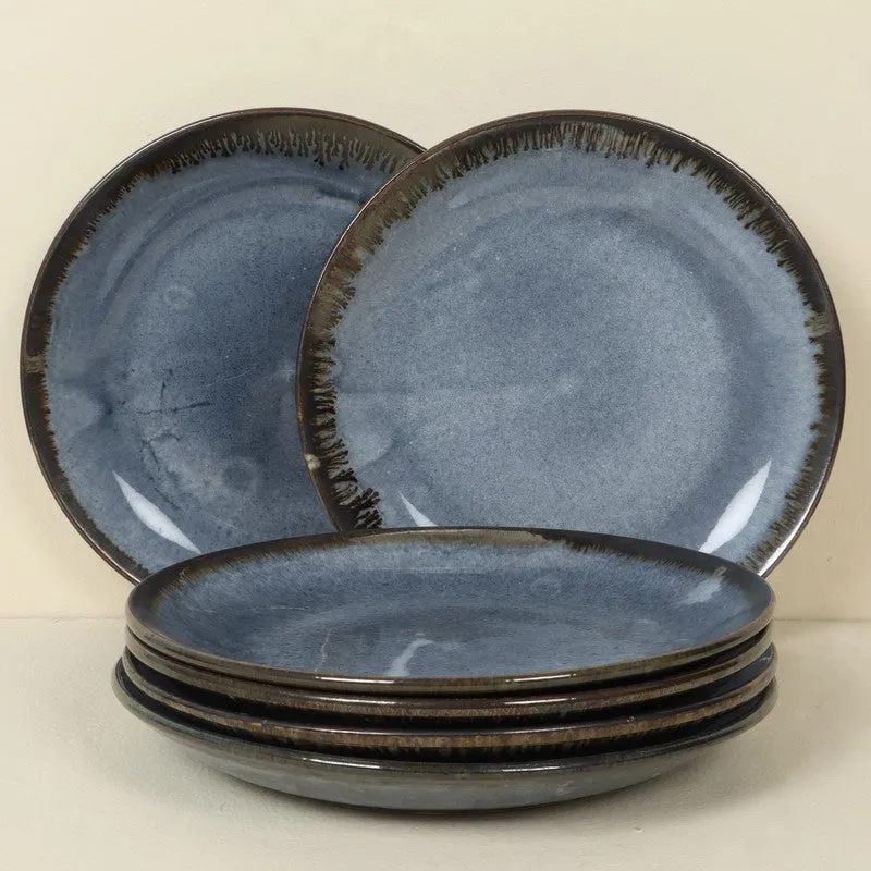 Handcrafted Ceramic Quarter Plate (Blue) - Set Of Six media 3