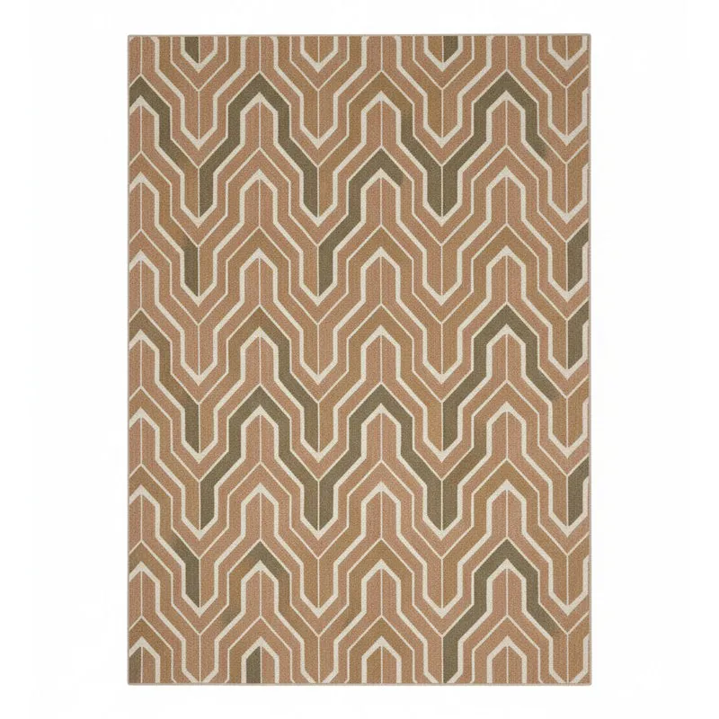 Elpis Hand Tufted Geometric Wool & Nylon Carpet - Beige media 1