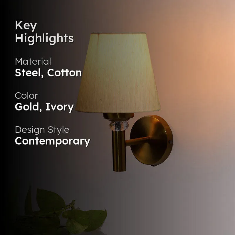 Aquilla Steel & Cotton Wall Lamp - Ivory media 2