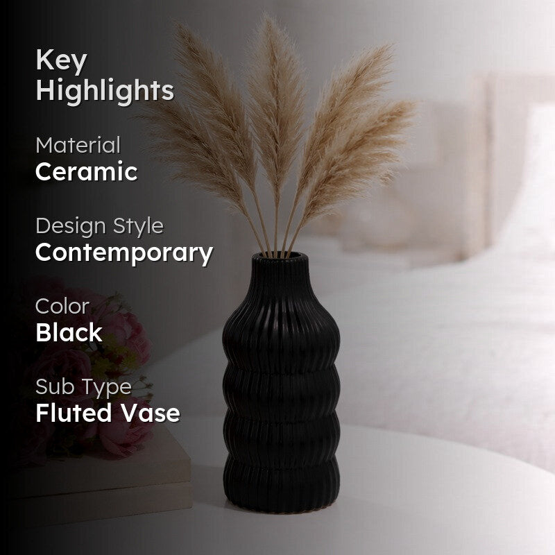 Gaama Ceramic Vase - Black media 2