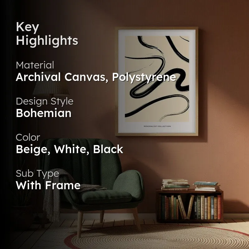 Fluid Balance Canvas Wall Painting With Brown Frame media 2