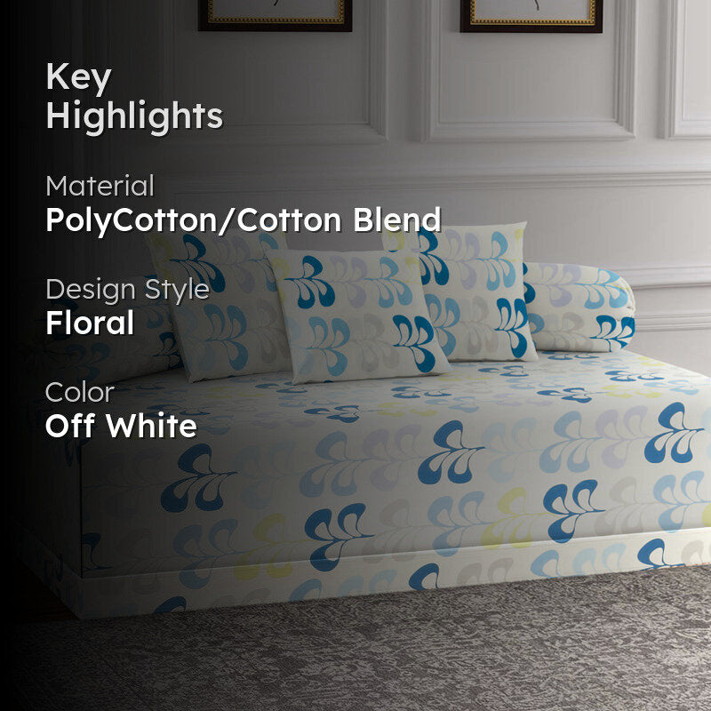 Blue Flora Diwan Set - Six Piece Set media 2