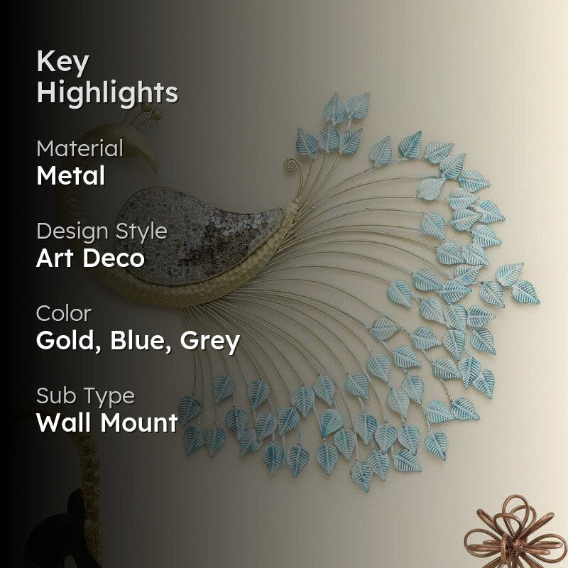 Flavian Peacock Metal Wall Accent media 2