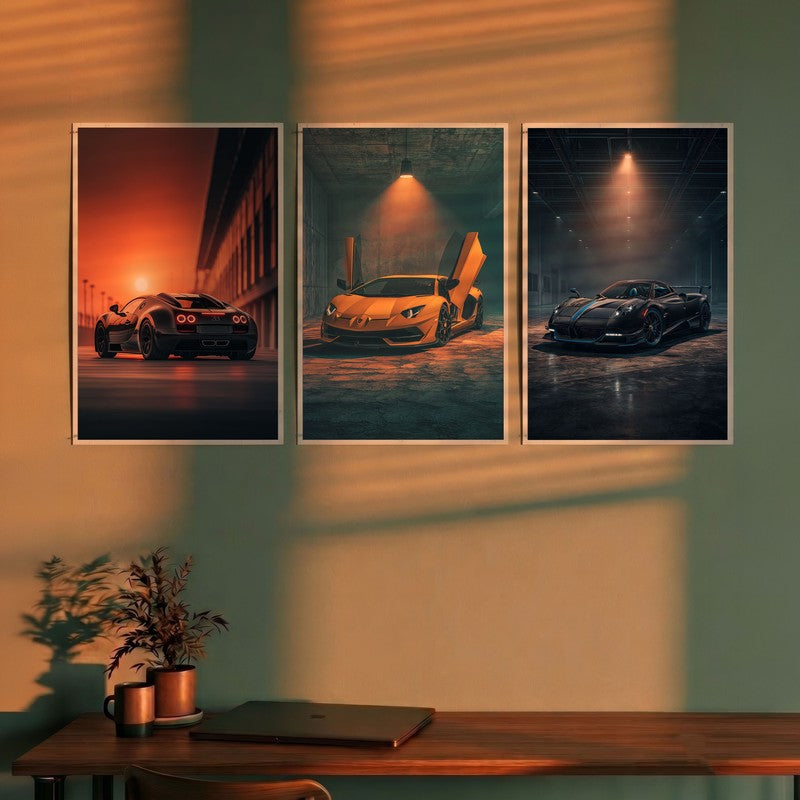 Trackside Glow Cars Polymer Wall Poster