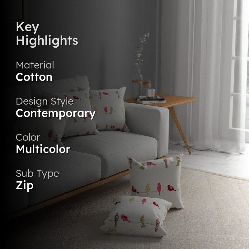 Urban Space Multicolor Cotton Cushion Covers - Set Of Five media 2