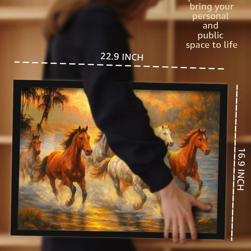 Stallions Of Sunset Wall Art with Frame media 7