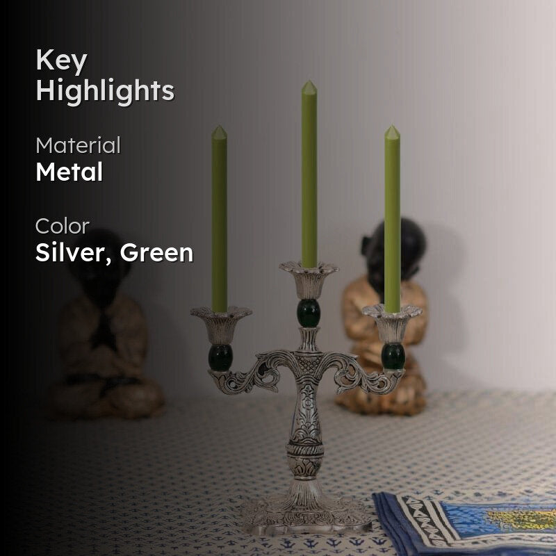 Simona Candle Stand - Green media 2