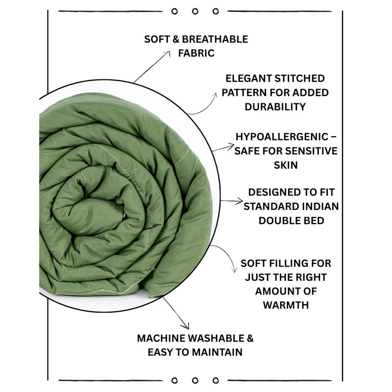 Lush Slumber Reversible Comforter (Green)  90 GSM media 6