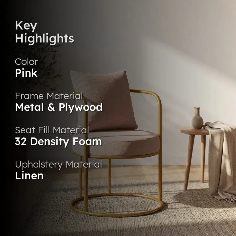 Estora Metal Accent Chair - Pink media 2