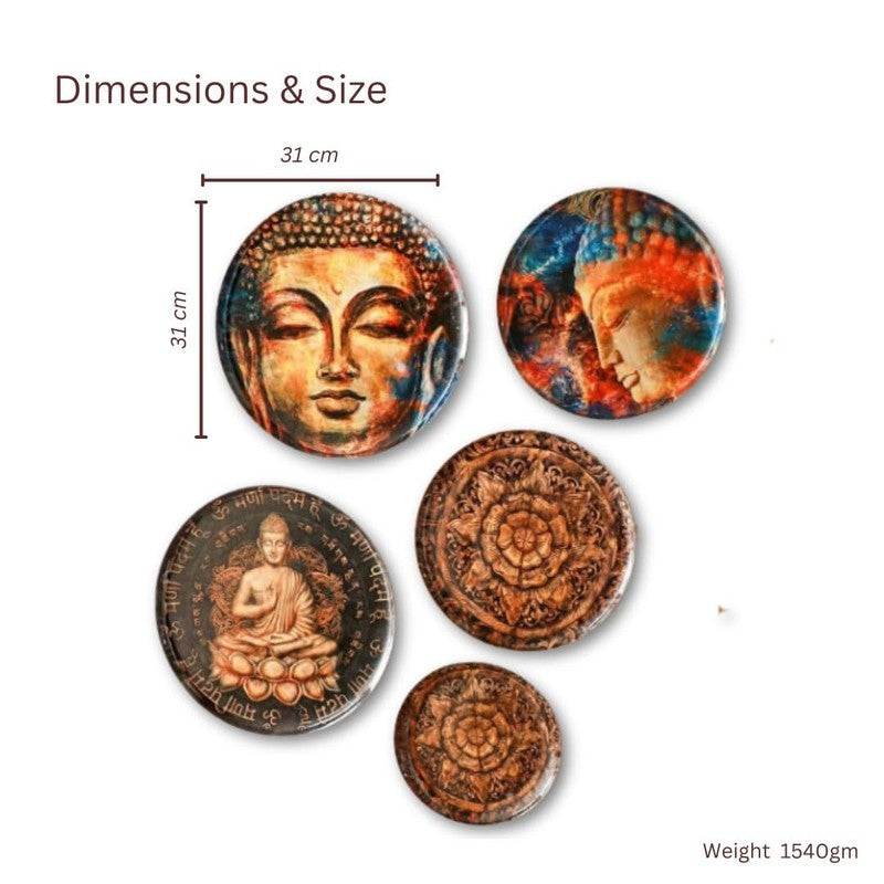 Buddha Charm Wall Plate - Set Of Five media 9