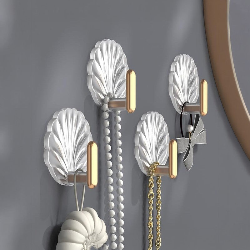Shell Hook Plastic Key Holder - Set Of Four