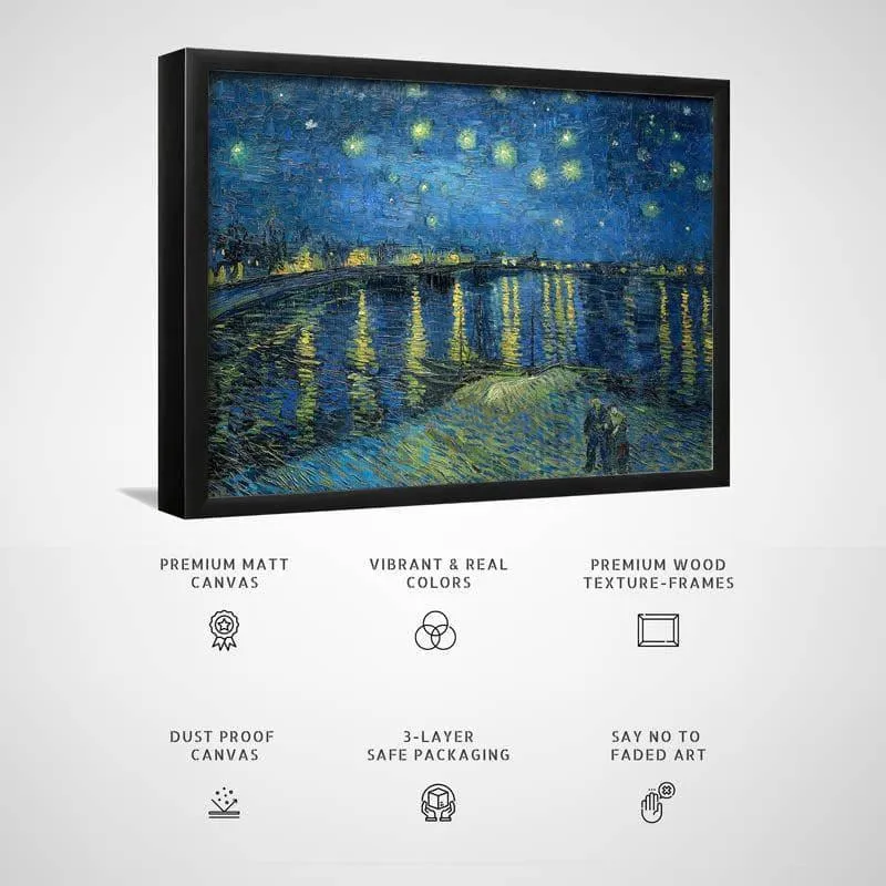 Starry Night Over The Rhone By Vincent Van Gogh - Black Frame media 3