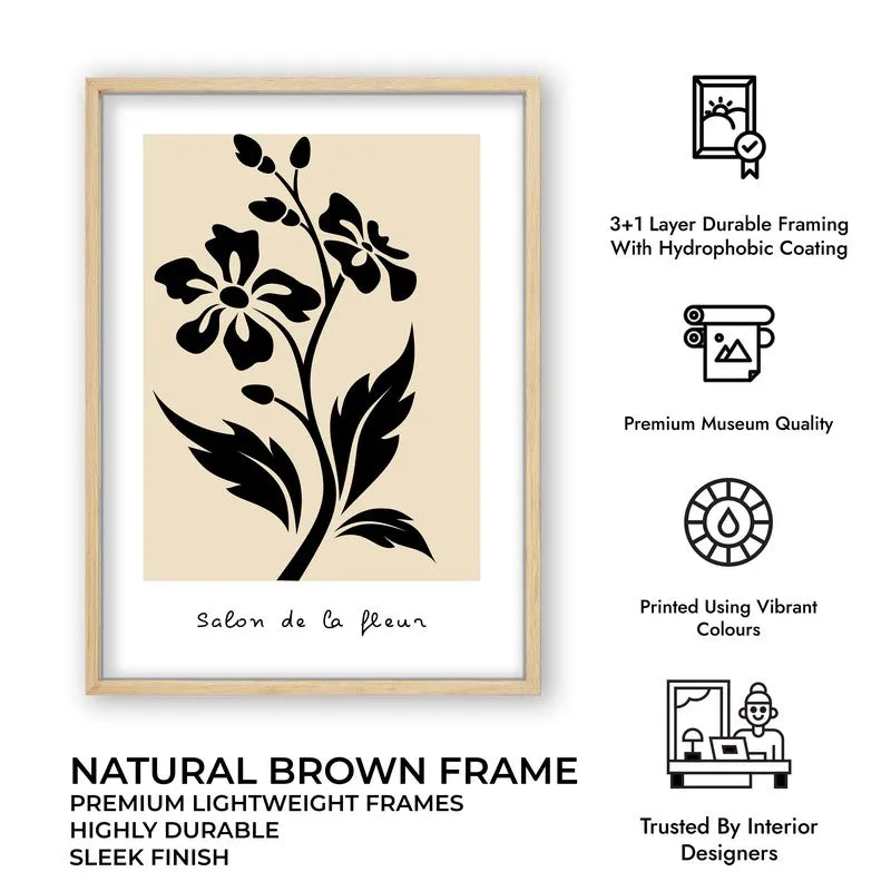 Bold Bloom Canvas Wall Painting With Brown Frame media 9