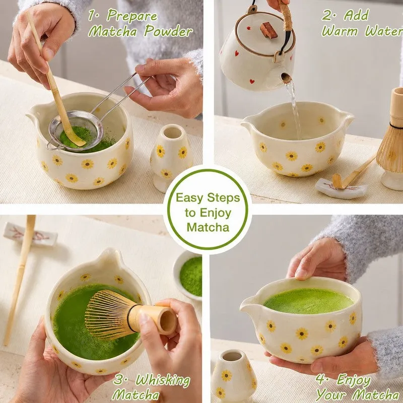 Kohana Ceramic Matcha Bowl & Whisk Holder Set (450 mL) - Two Piece Set media 4