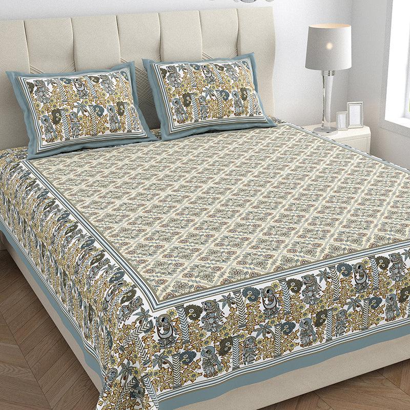Saumya Serenity Floral Cotton Bedsheet (Yellow) - 150 TC media 6