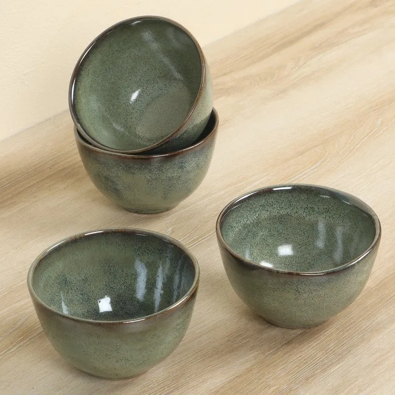 LuxeServe Snack Bowls (Olive Green,200 mL Each) - Set Of Four media 4