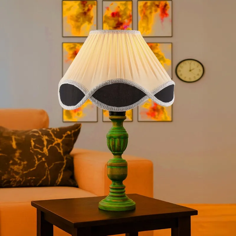 Arvello Zyra Wooden Table Lamp - OffWhite media 3