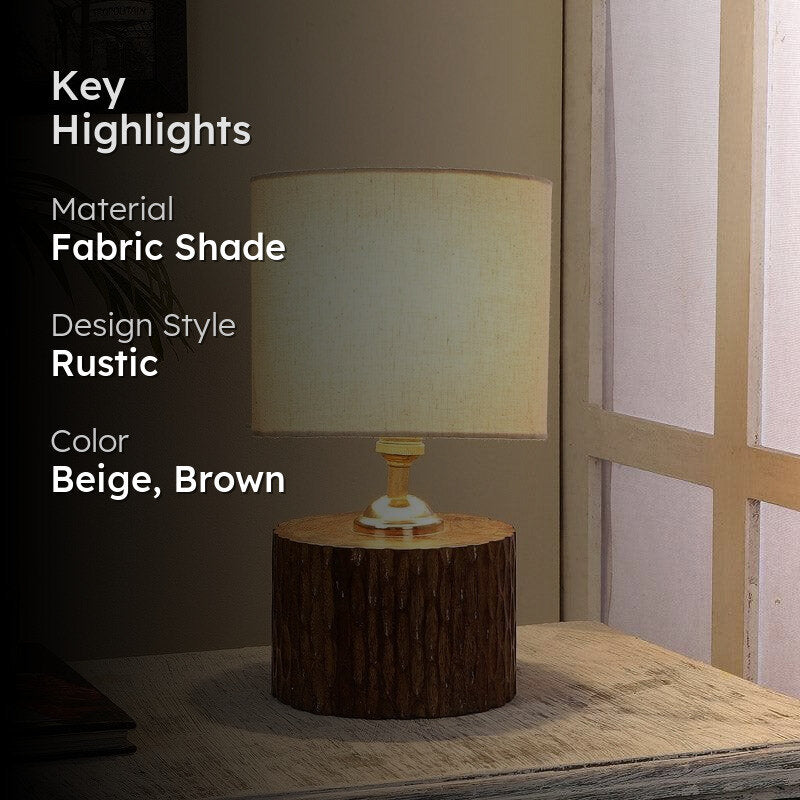 Sandiera Dori Fabric Table Lamp - Beige,Brown media 2