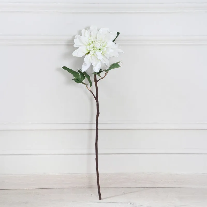 Dahlia Dark Artificial Flower Stem - White media 3