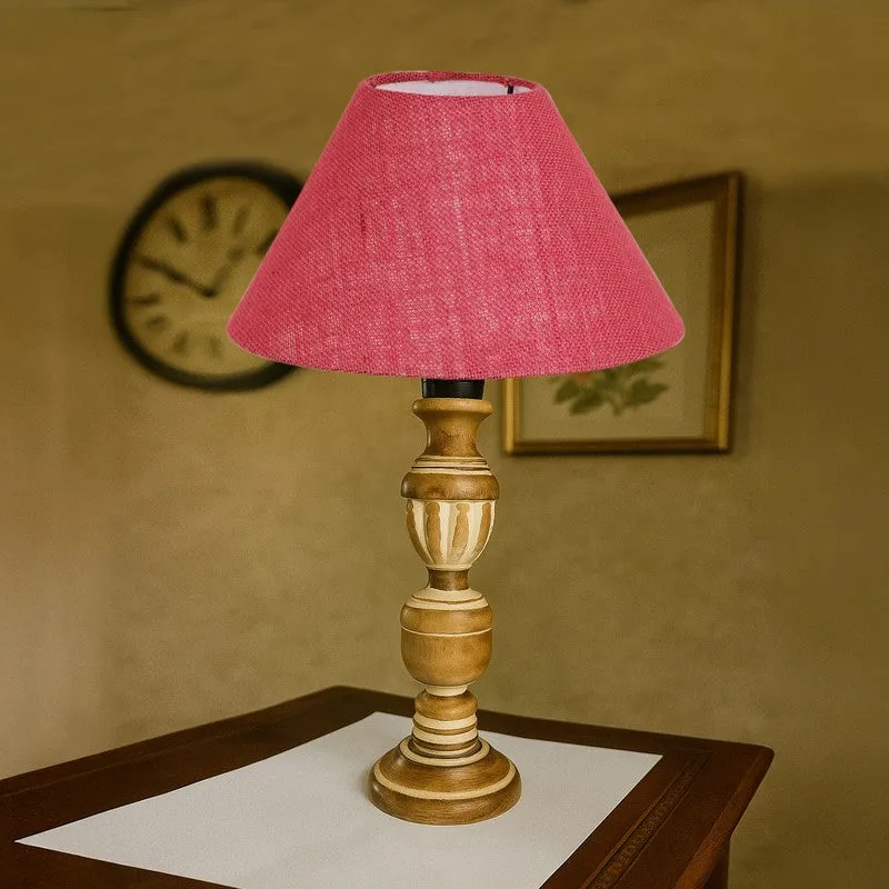 Zenrae Drift Wooden Table Lamp - Pink media 4