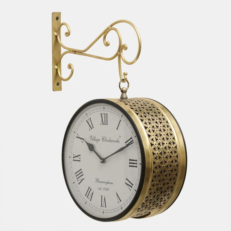 Platform Precision Double - Sided Vintage Wall Clock - Gold media 6