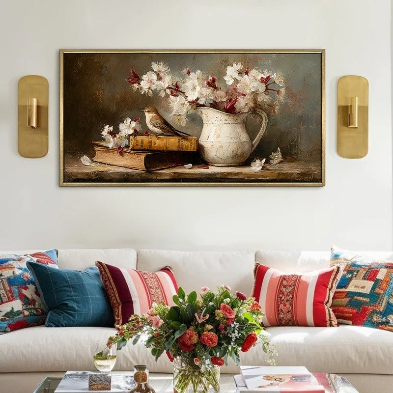Sparrow Haven Canvas Wall Painting With Frame media 1