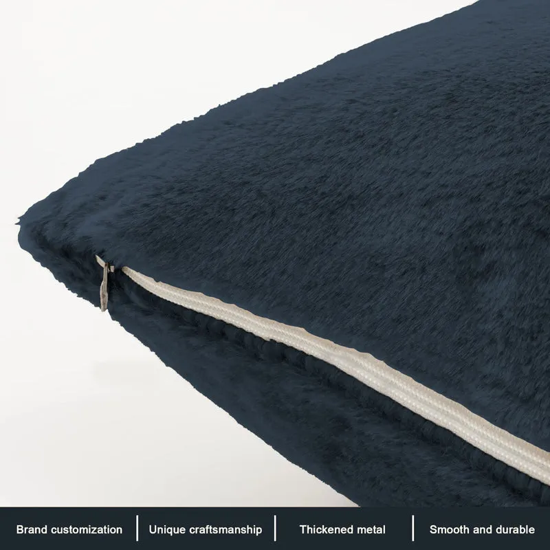 Cozy Puff Fur Cushion Cover Set (Black) - Set Of Two media 6