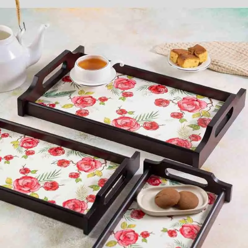 Misty Morning Roses Wooden Tray media 3