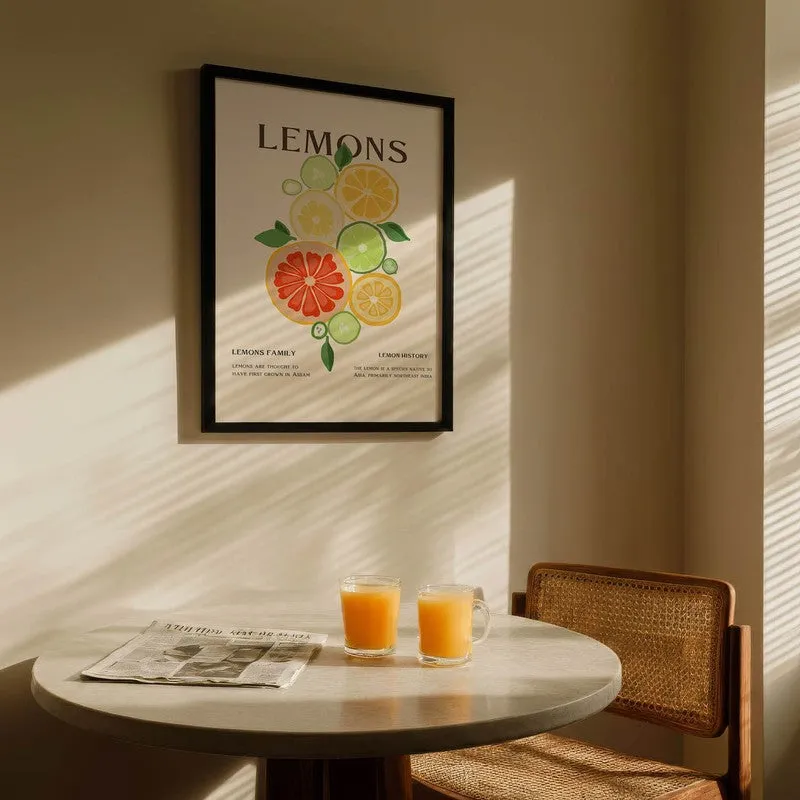 Sunlit Citrus Archival Canvas Wall Art - Black media 5