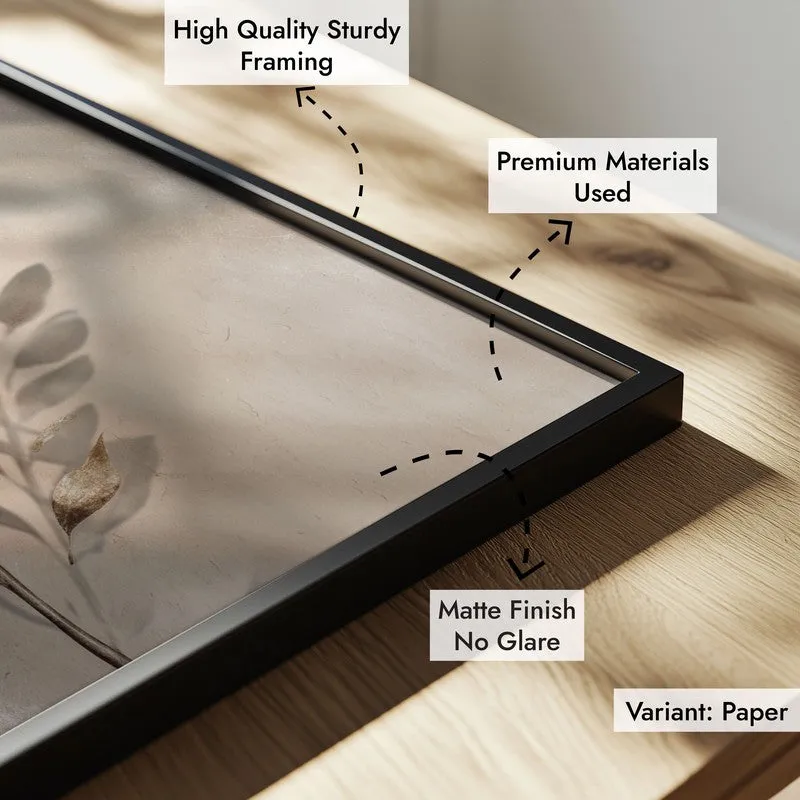 Nature Inspired Botanical Archival Paper Wall Painting With Black Frame media 6