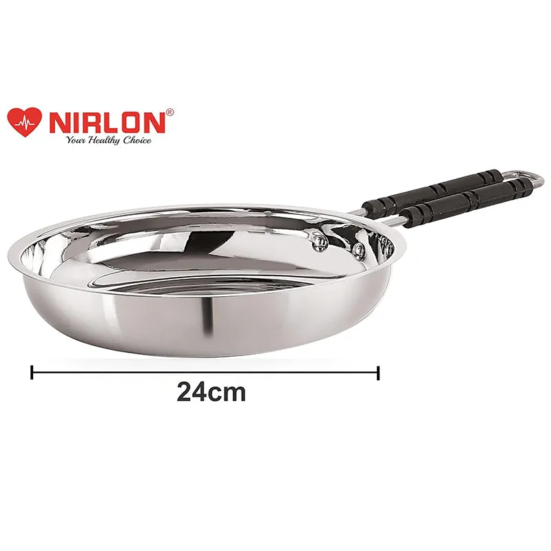 Nirlon Steel Frying Pan - 9 Inches media 5