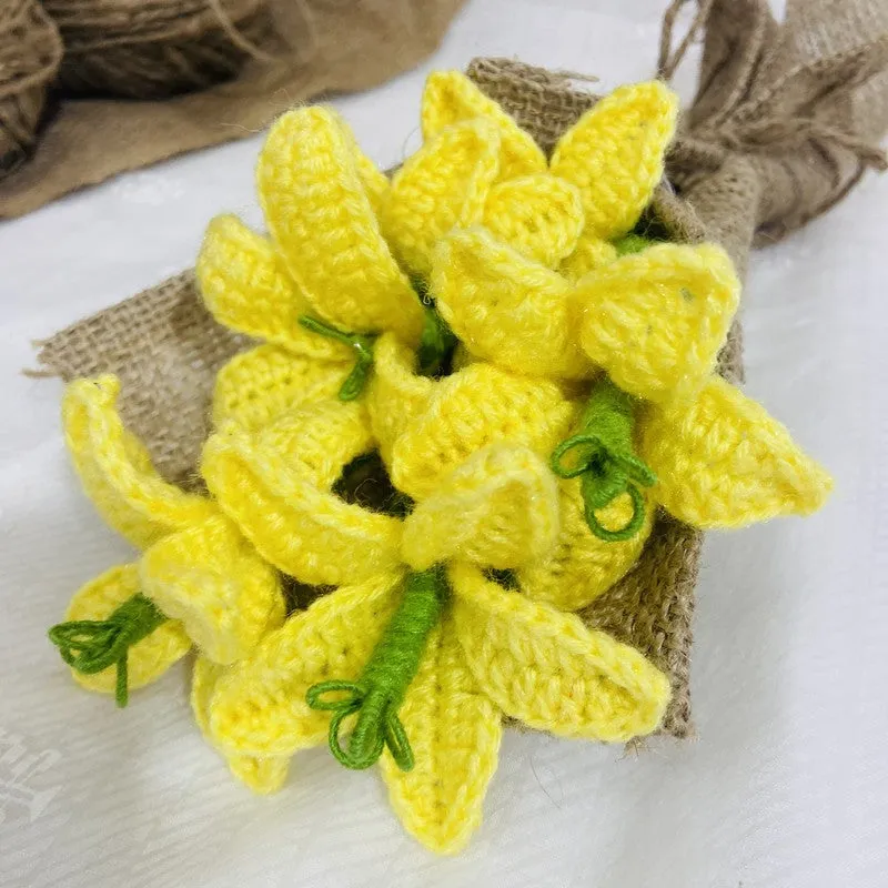 Crochet Handmade Daffodil Bouquet (Yellow) - Set Of Six media 5