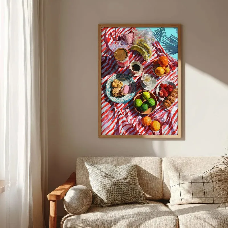 Berry Brunchscape Canvas Wall Painting - Brown Frame media 6