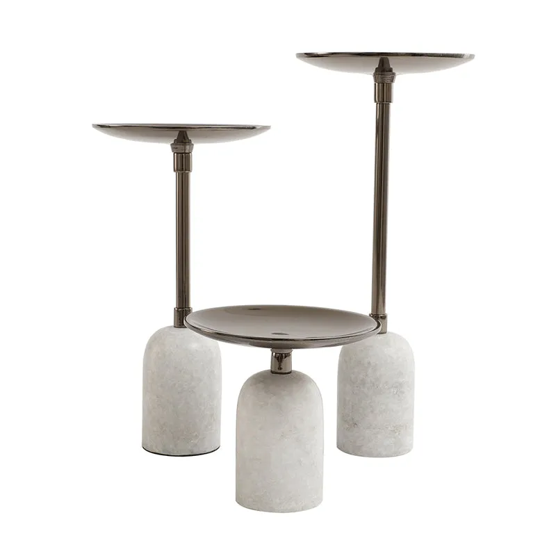 Obra Pillar Candle Holder (Black & White) - Set Of Three media 6