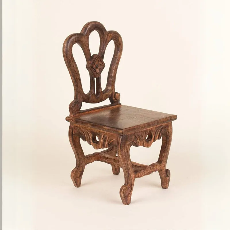Alice Mini Chair Handcrafted Wooden Wall Shelf media 3