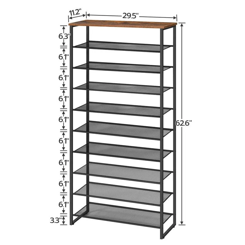 Flexible Metal Shoe Rack - Black,Brown media 5
