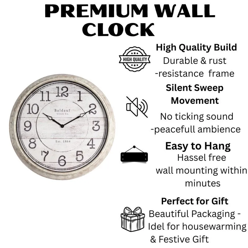 Meadow Round Wall Clock - Grey media 9