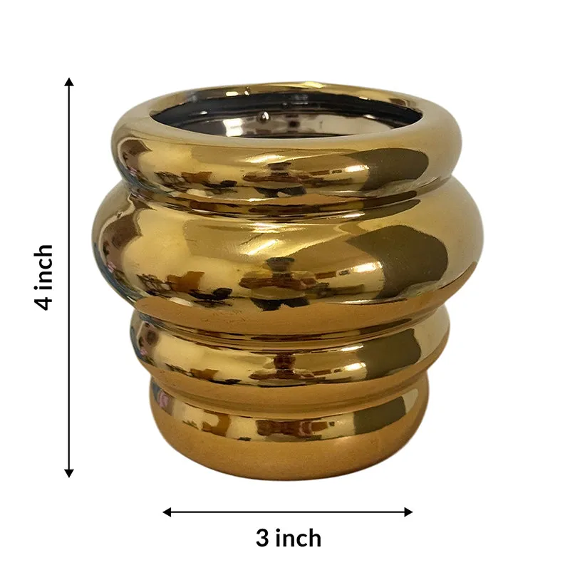 Fern Fable Metallic Gold Ceramic Vase media 6