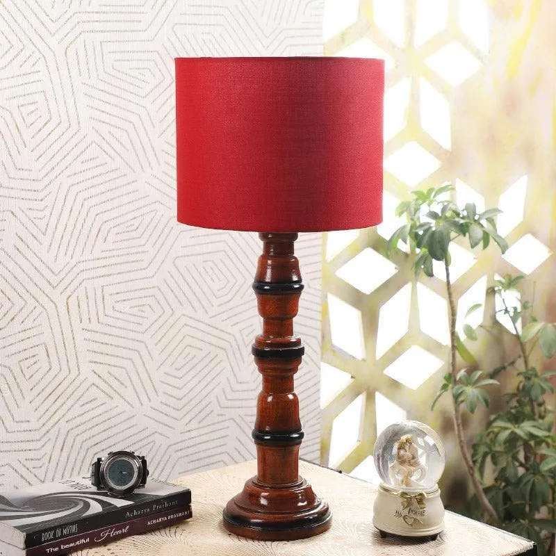 Bloss Winde Fabric Table Lamp - Red,Brown media 3