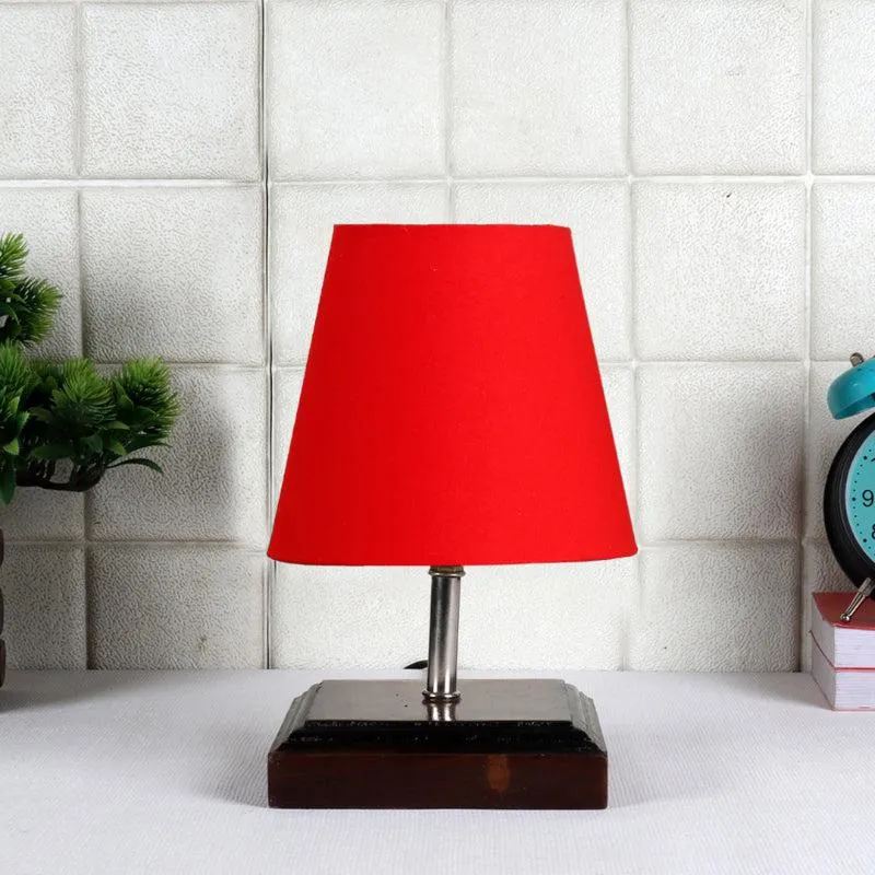 Niksha Fabric Table Lamp - Red,Brown media 3