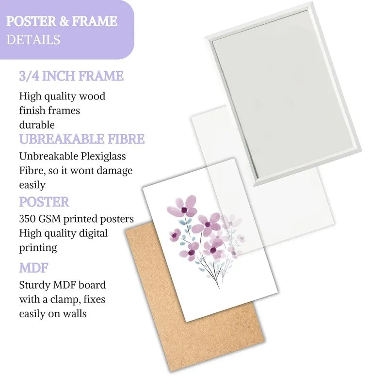 Dreamy Florals Paper Wall Painting With Frame - White media 7