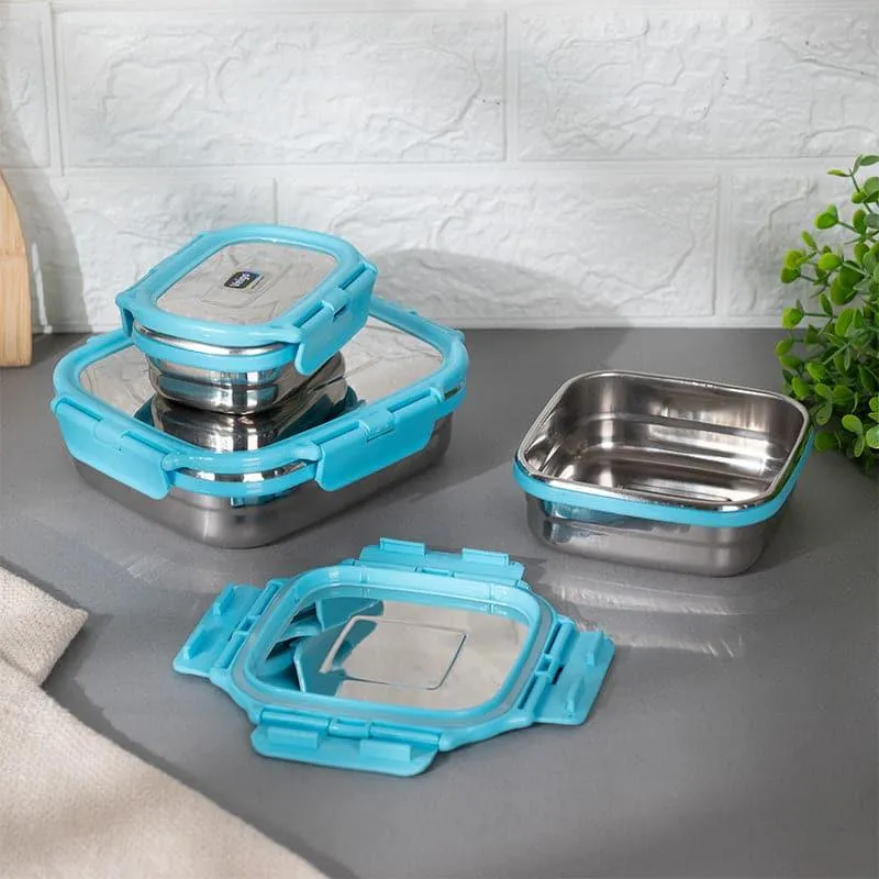 Savory Sam Aqua Lunch Box (550/300/150 mL) - Three Piece Set media 5