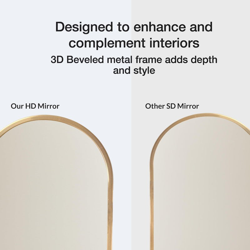 Illumia Floor Mirror With Aluminium Frame - Beige media 5