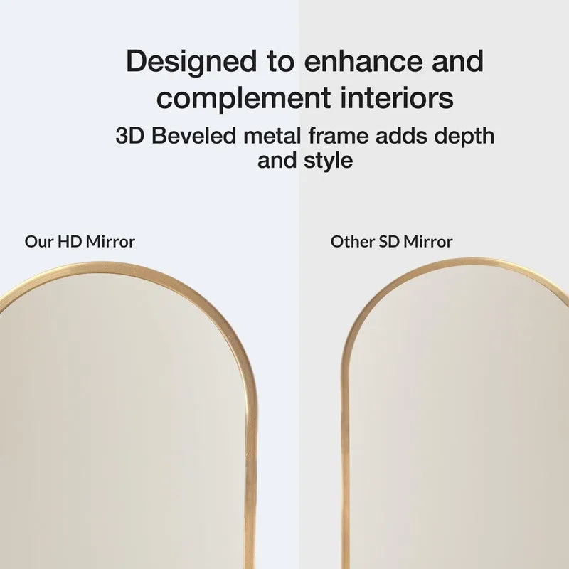 Illumia Floor Mirror With Aluminium Frame - Beige media 5